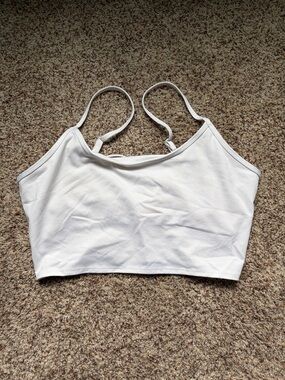 Active Pink White Seamless Bralette with Thin Straps